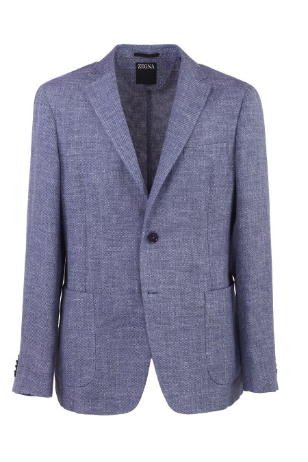 Shop ZEGNA  Jacket: Zegna linen-cotton blend shirt jacket.
Regular fit.
Classic lapels.
Button closure.
Patch pockets.
Composition: 58% linen, 42% cotton.
Made in Türkiye.. 776709A7 1D7SG0-776709A7
